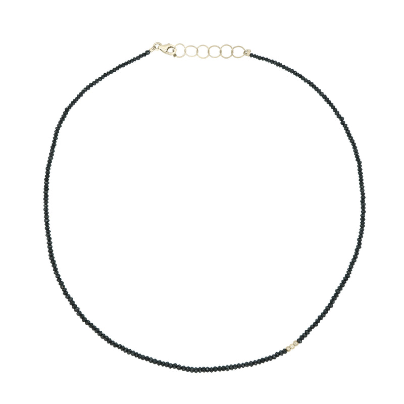 Black Spinel Choker with Gold Sculptural Accents