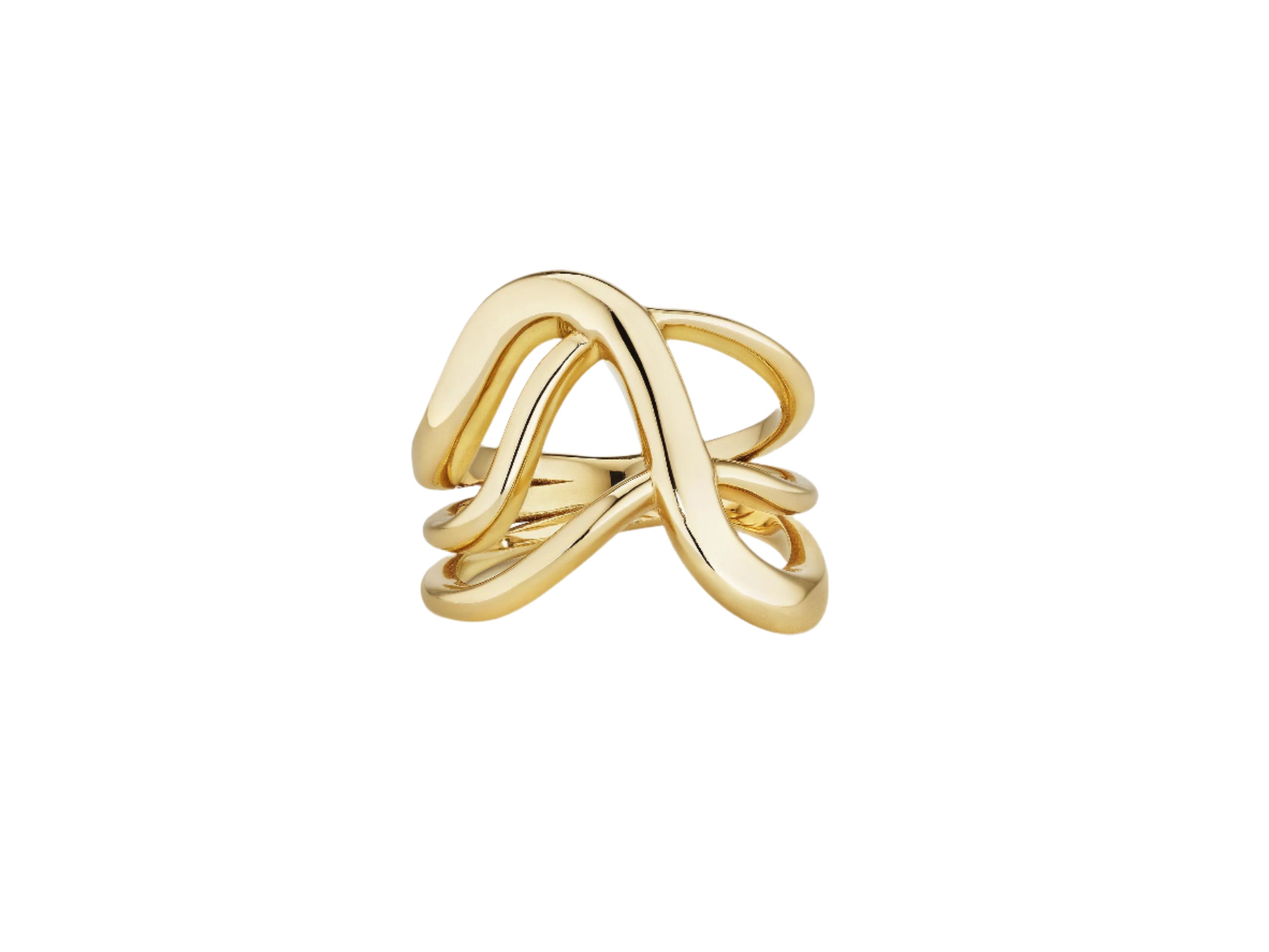 All Gold Triple Criss Cross Ring