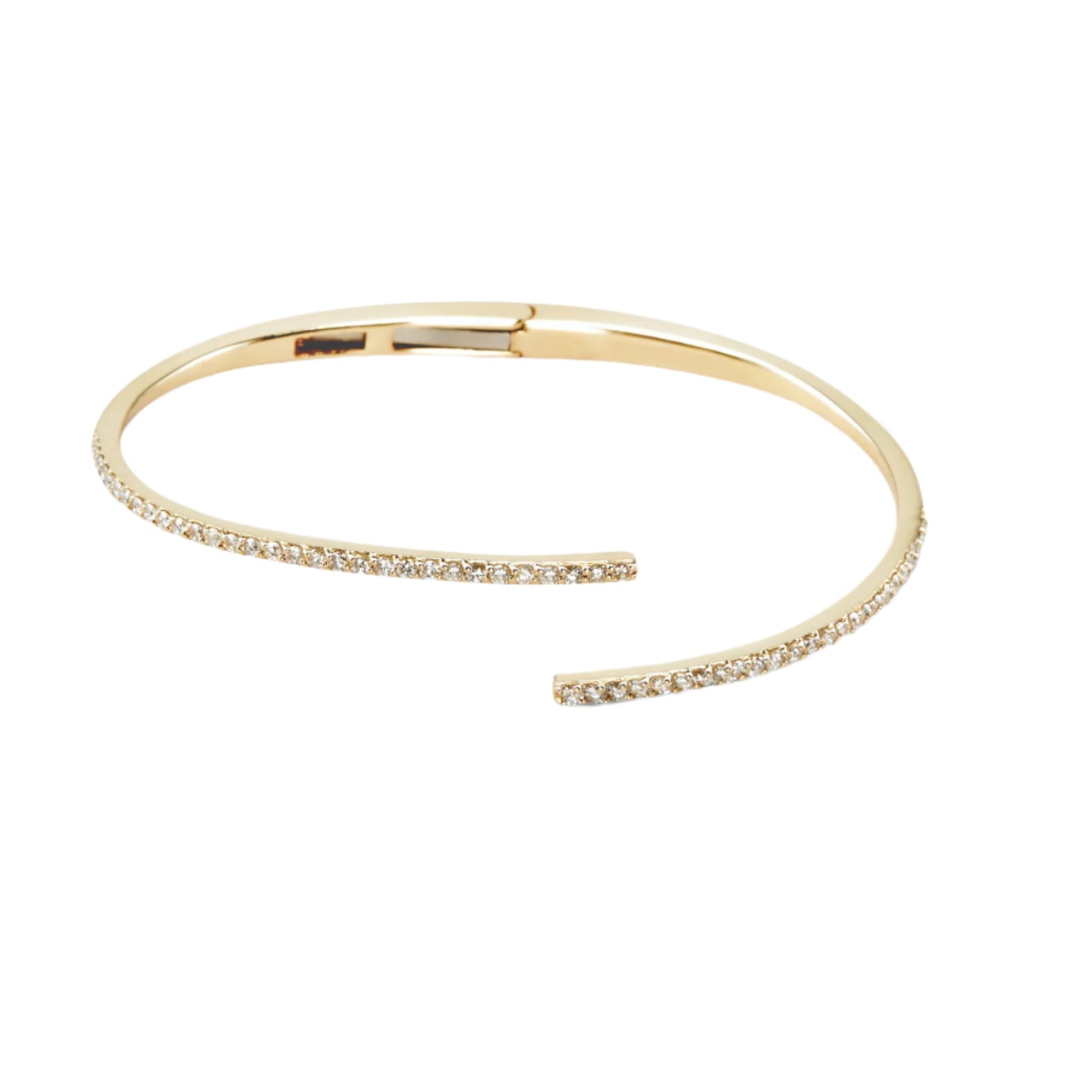 Delicate Line-Hinged Bracelet with Diamond Pavé
