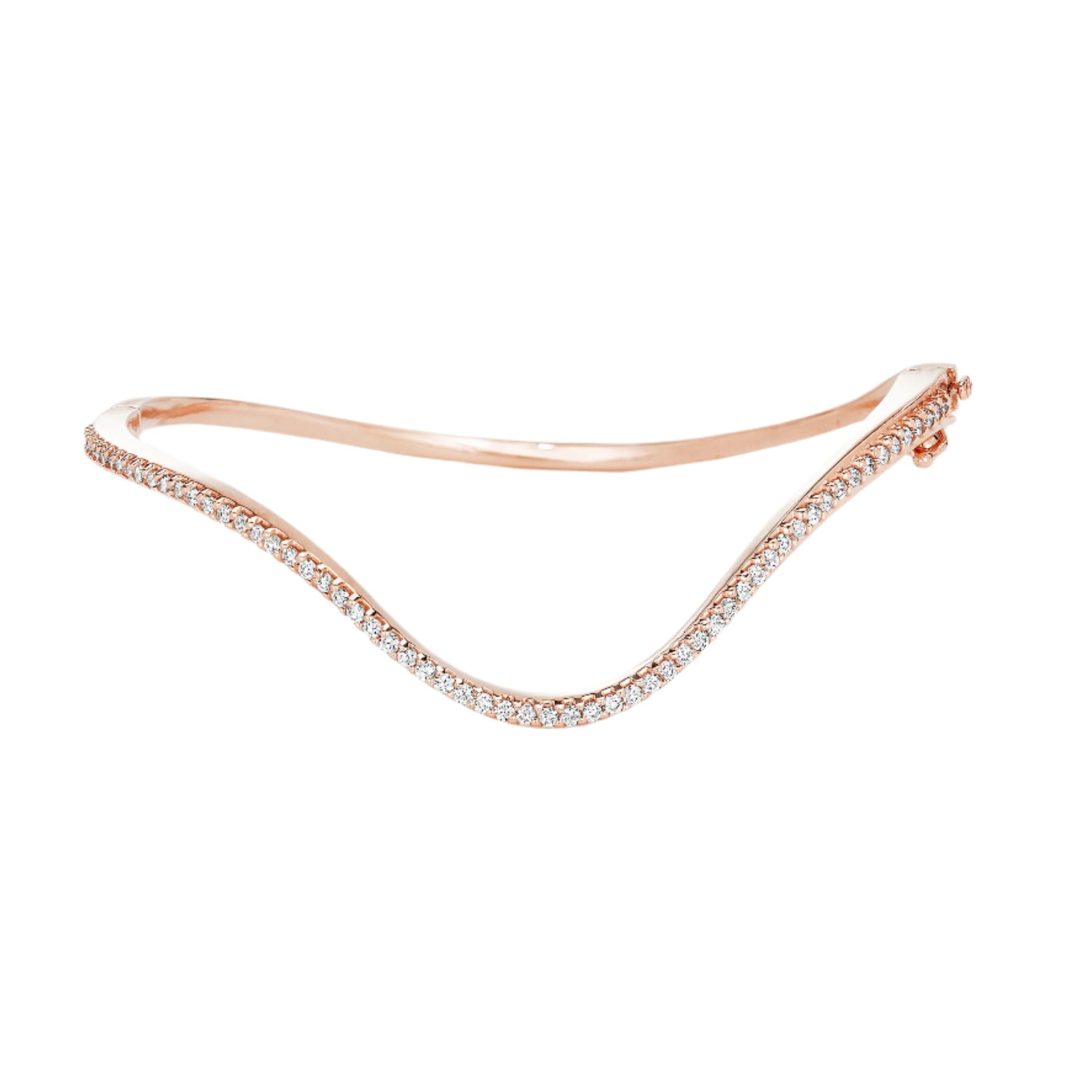 Diamond Pavé Curved Hinged Bracelet