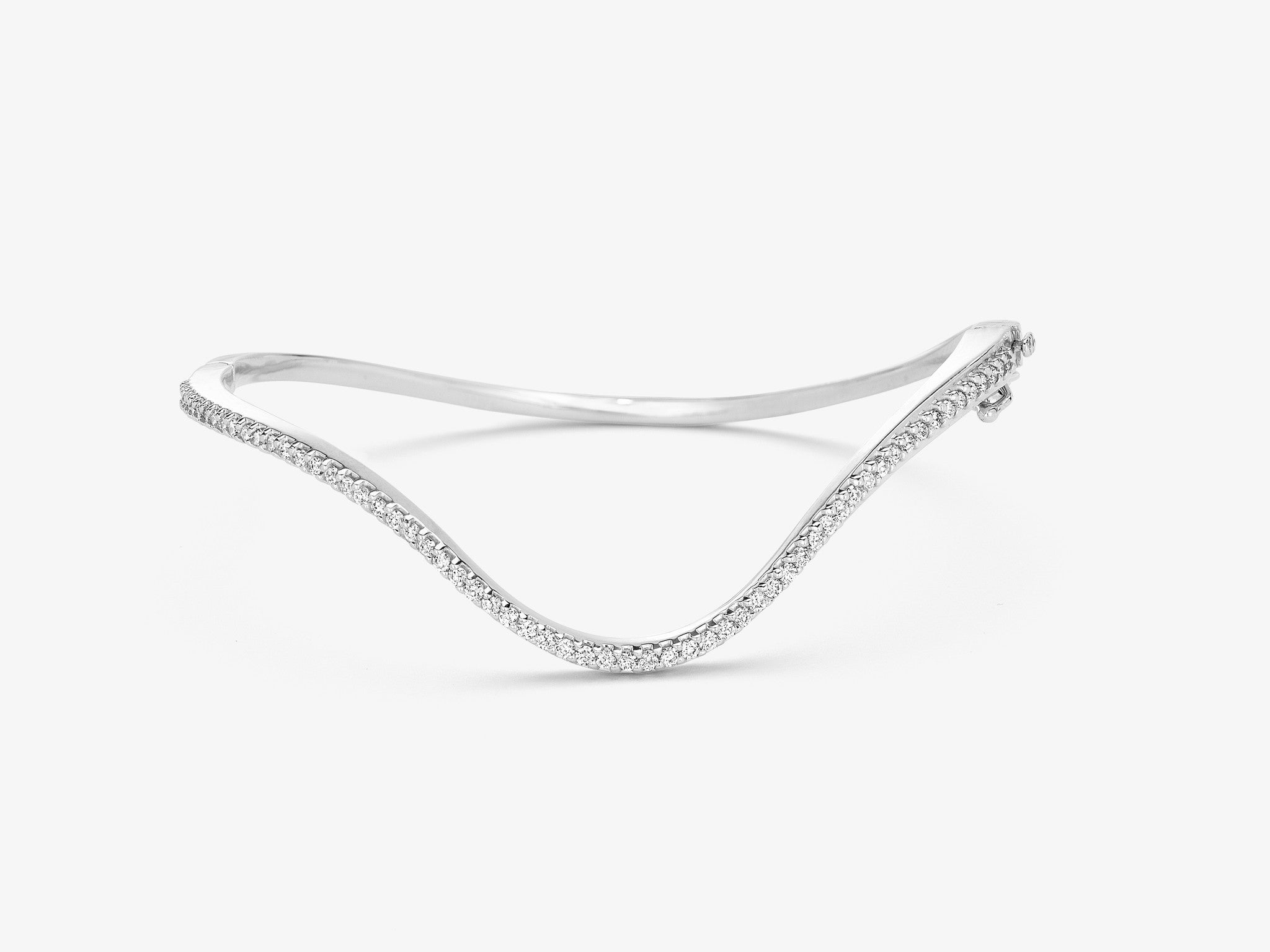 Diamond Pavé Curved Hinged Bracelet