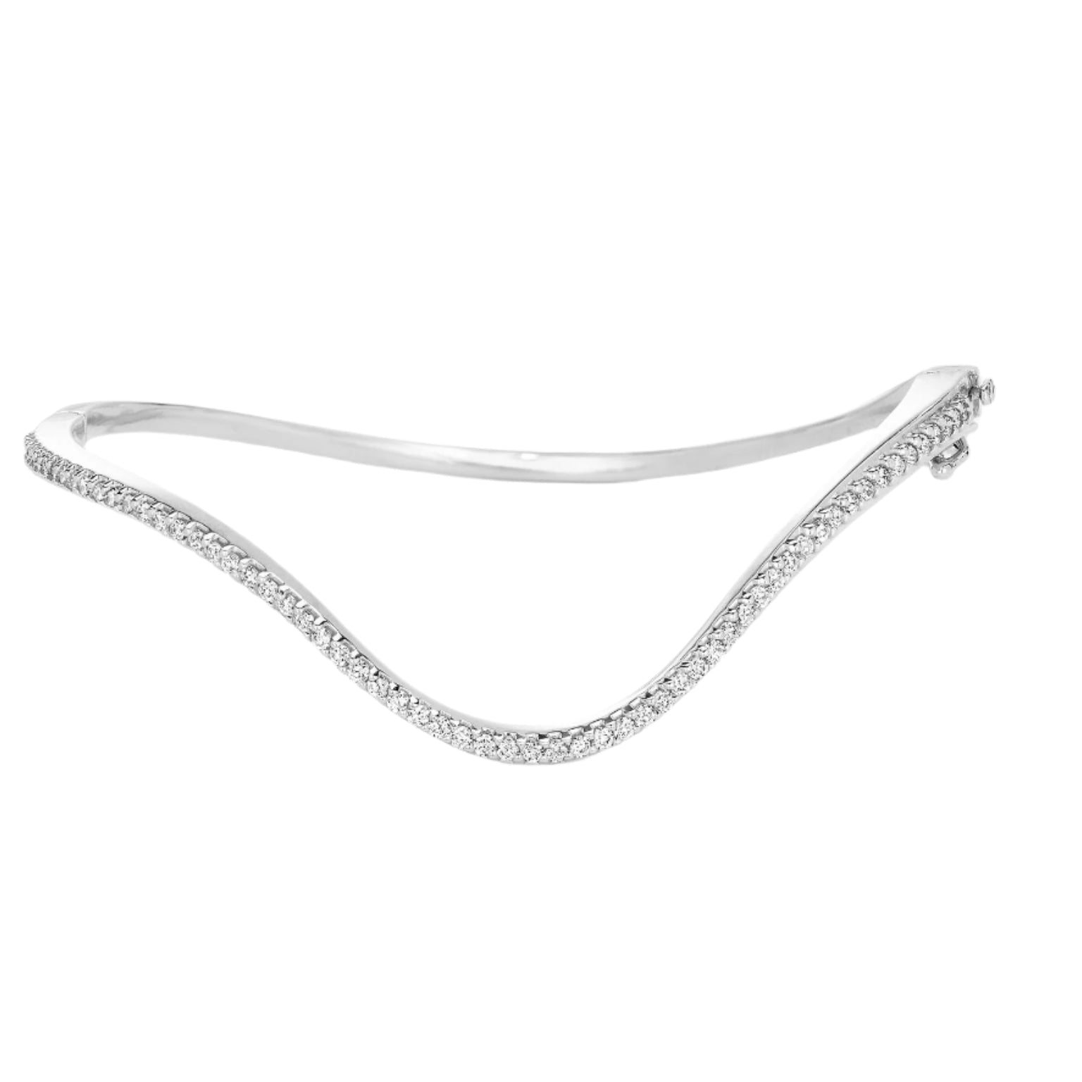 Diamond Pavé Curved Hinged Bracelet