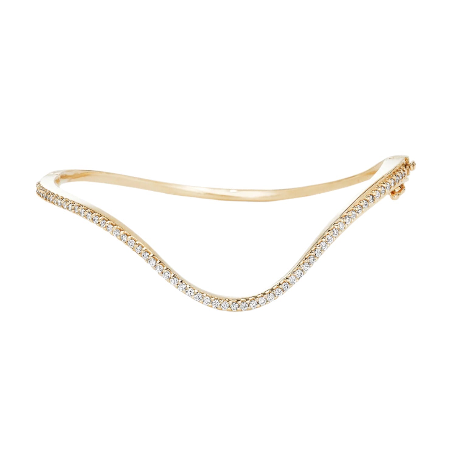 Diamond Pavé Curved Hinged Bracelet