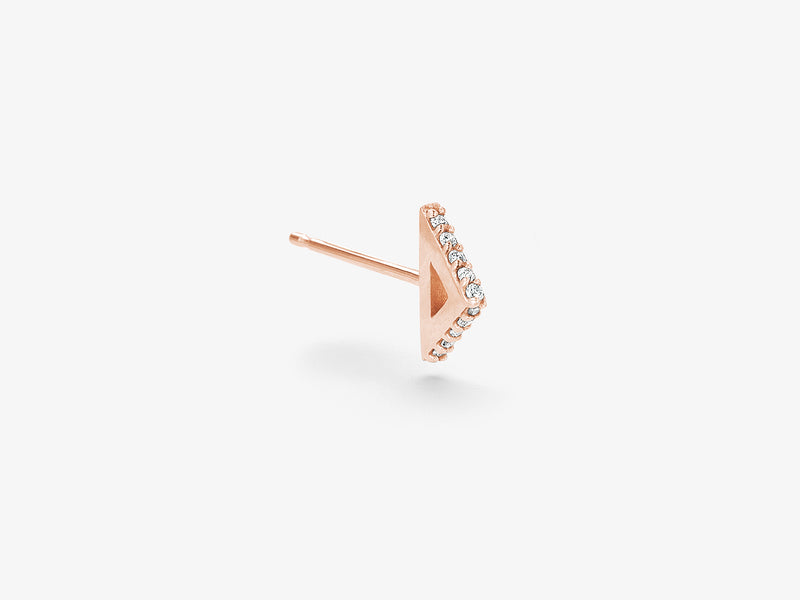 Triangle Single Stud with Diamond Pavé