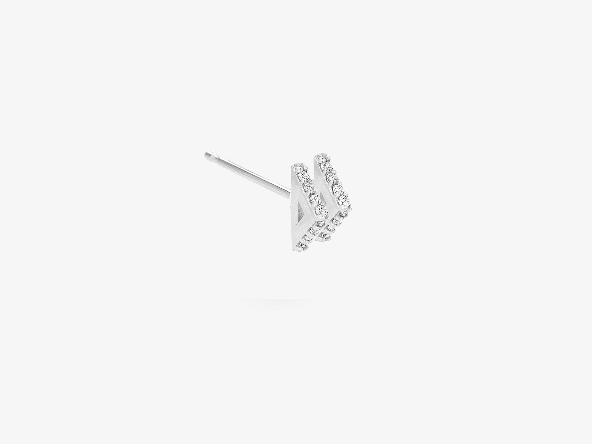 Double Triangle Single Stud with Diamond Pavé
