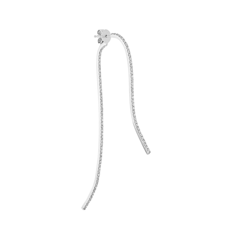 Infinity Sculptural Two Part Curved Earring with Diamond Pave