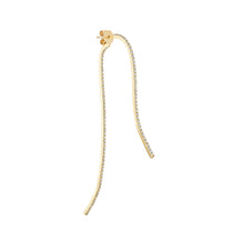 Infinity Sculptural Two Part Curved Earring with Diamond Pave