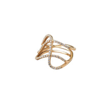 Three Row Curved Diamond Pavé Ring