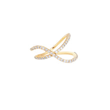 Overlapping Two Row Diamond Pavé Ring