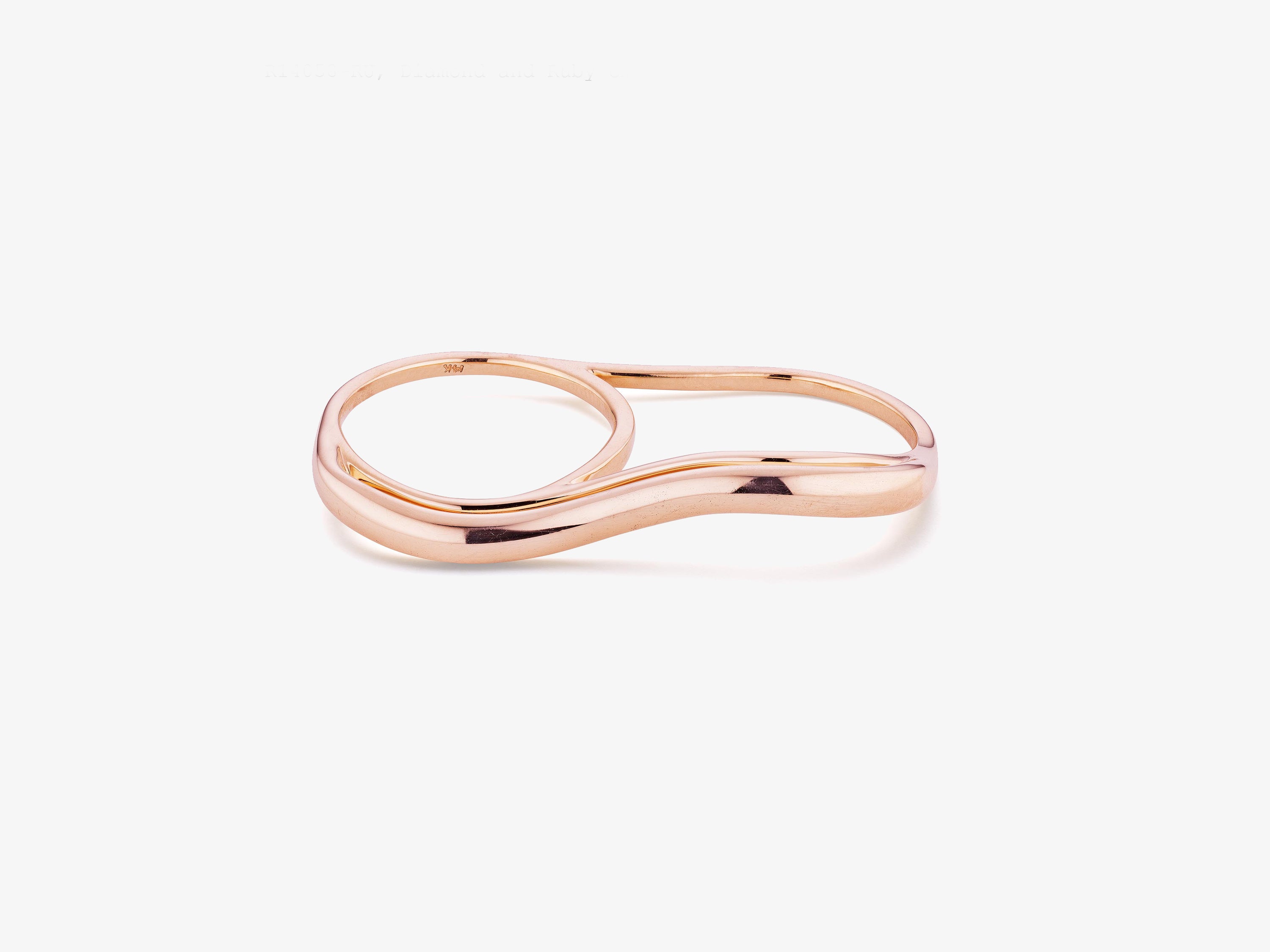 All Gold Double Finger Wavy Ring