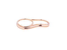 All Gold Double Finger Wavy Ring