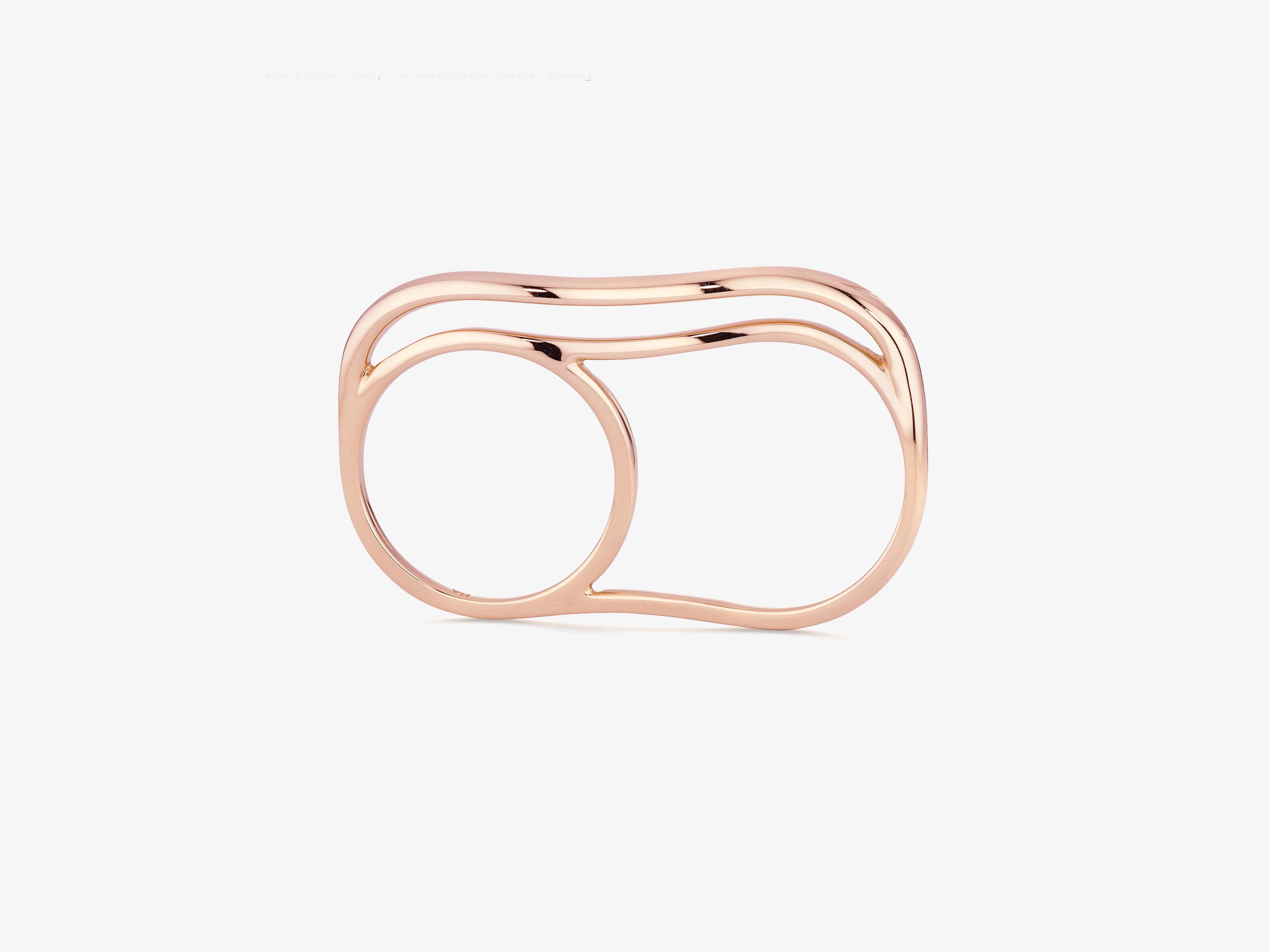 All Gold Double Finger Wavy Ring