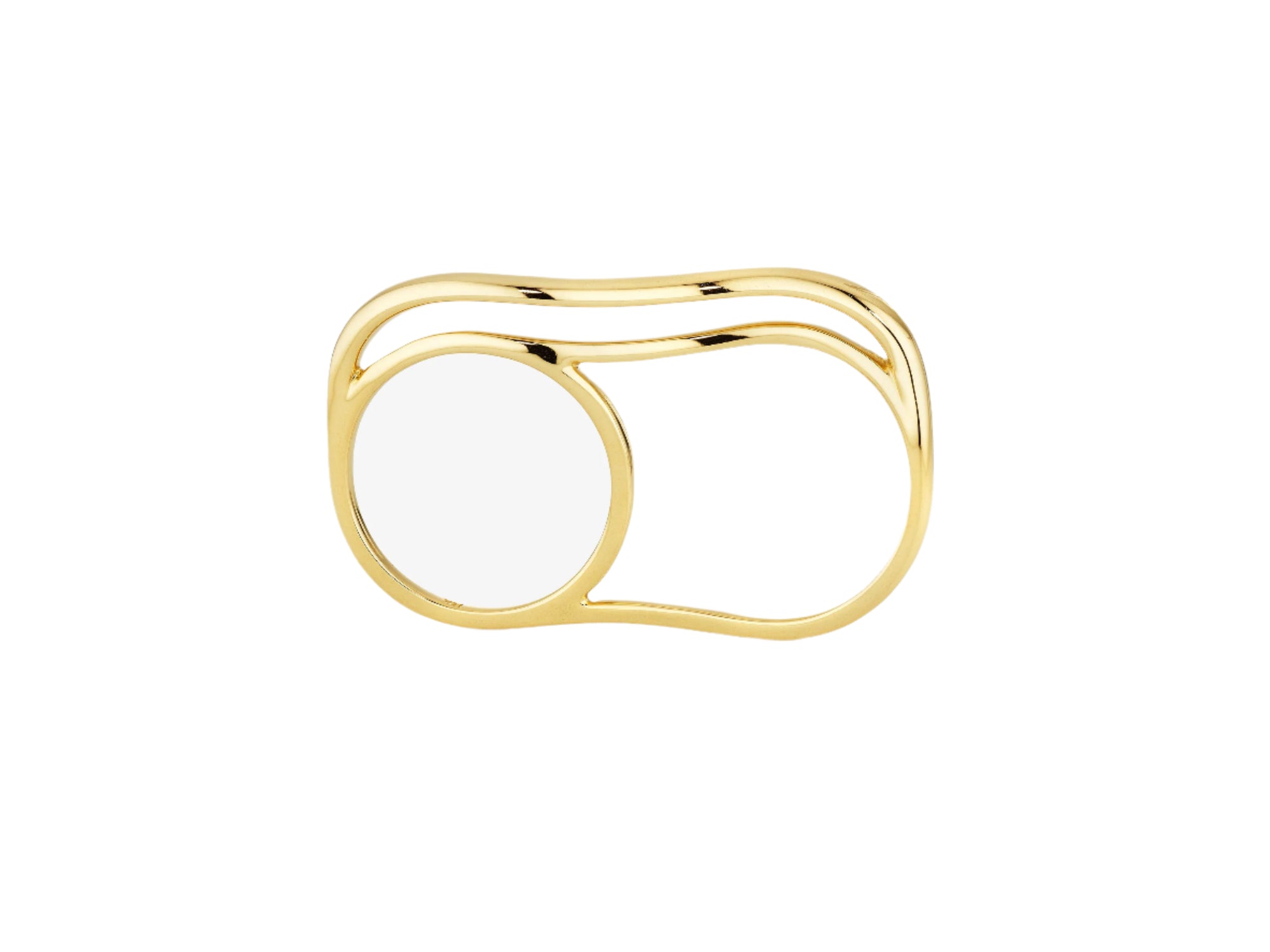 All Gold Double Finger Wavy Ring